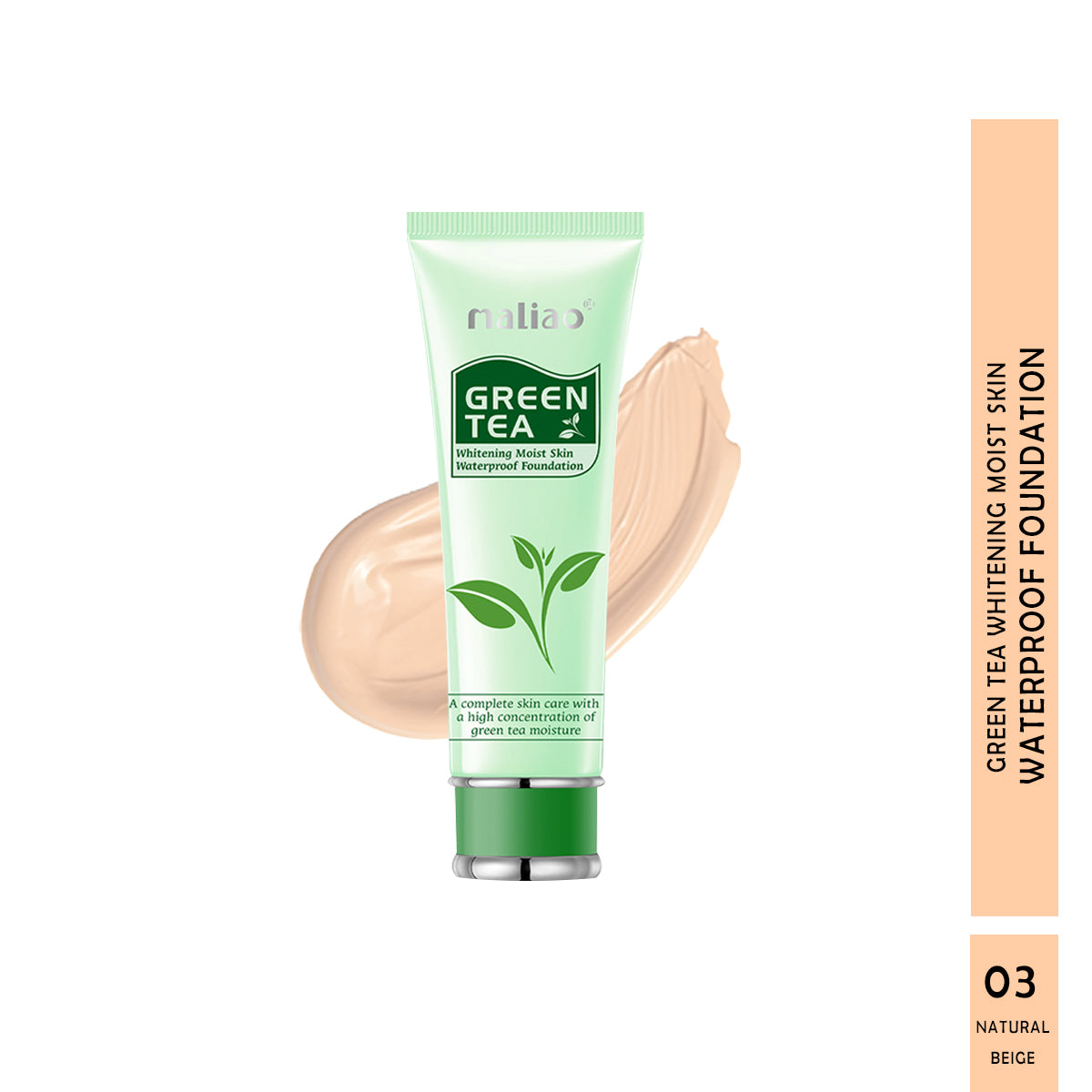 Maliao Green Tea Whitening Moist Skin Waterproof Foundation Face